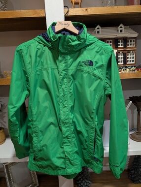 The North Face Green Hyvent Rain Coat Boys XL